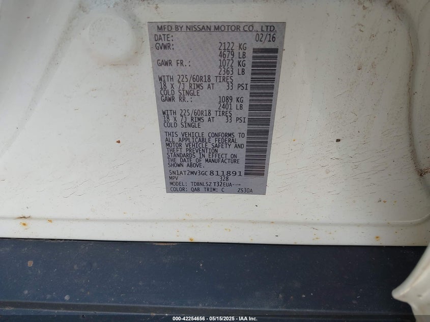 2016 NISSAN ROGUE SL - 5N1AT2MV3GC811891