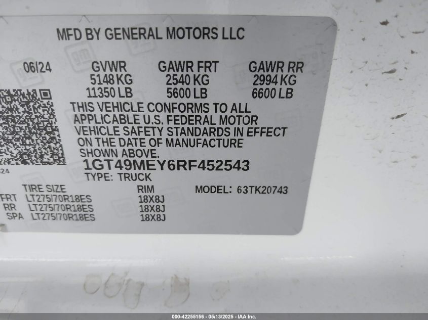 2024 GMC Sierra - 1GT49MEY6RF452543