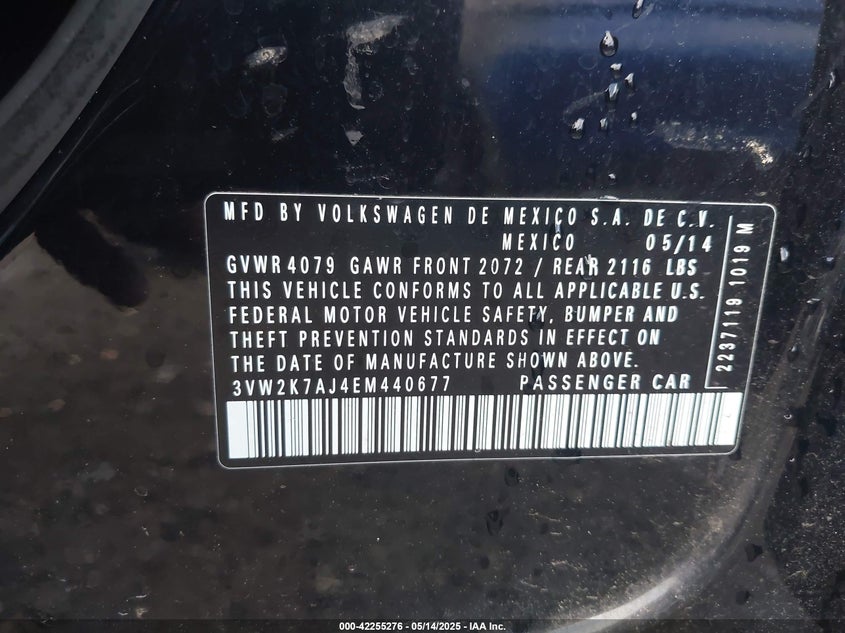 2014 VOLKSWAGEN JETTA 2.0L S - 3VW2K7AJ4EM440677