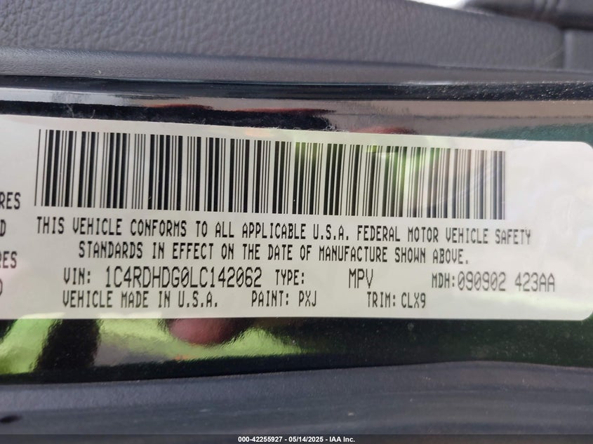 1C4RDHDG0LC142062 2020 Dodge Durango 3.6 Gt Plus Rwd Black