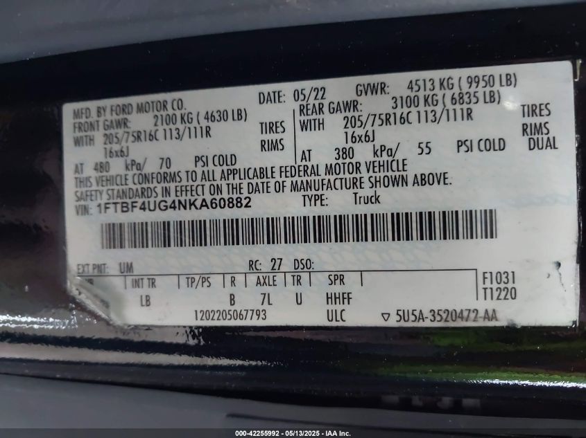 2022 Ford Transit-350 - 1FTBF4UG4NKA60882