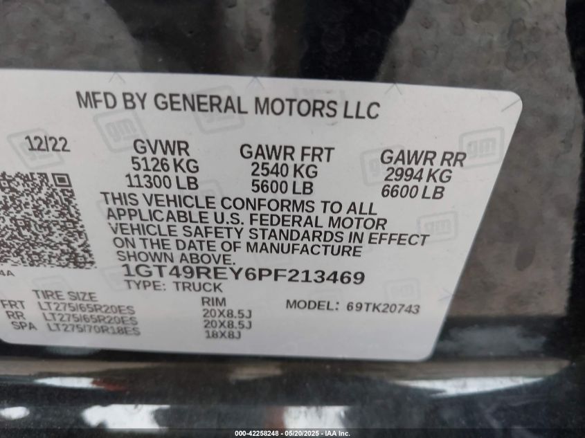 2023 GMC Sierra - 1GT49REY6PF213469