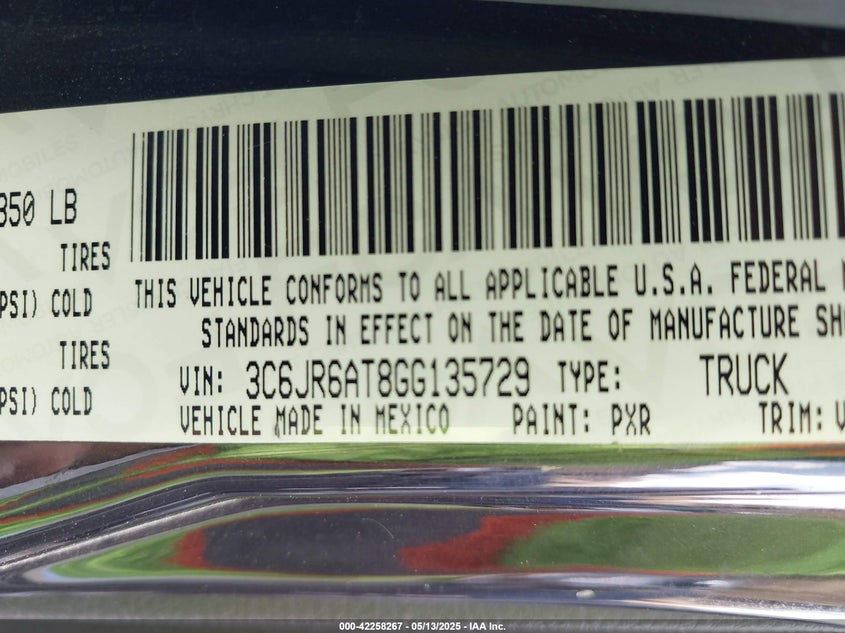 2016 RAM 1500 EXPRESS - 3C6JR6AT8GG135729