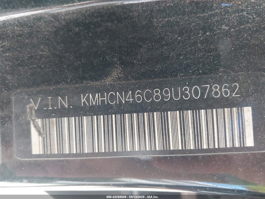 2009 HYUNDAI ACCENT VIN: KMHCN46C89U307862