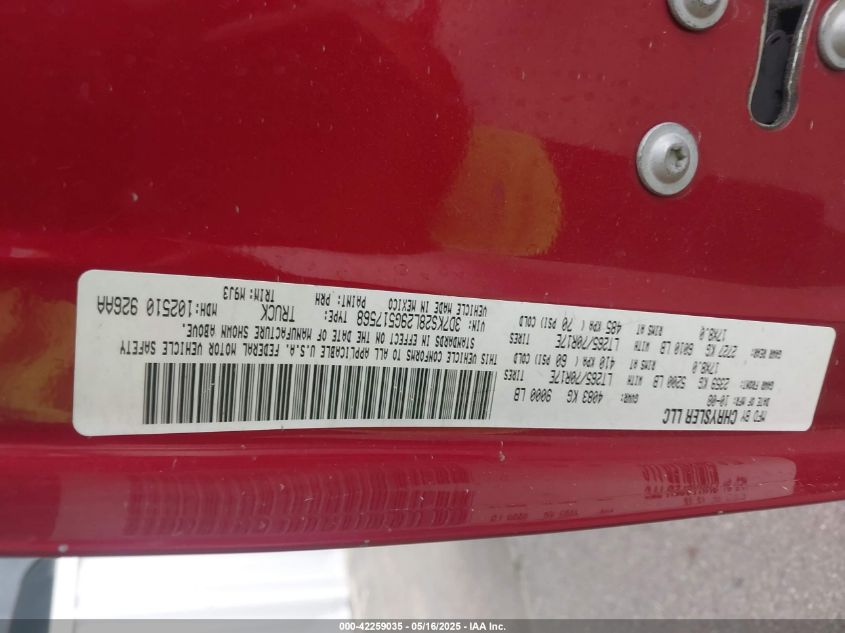 2009 Dodge Ram 2500 Slt VIN: 3D7KS28L29G517568 Lot: 42259035