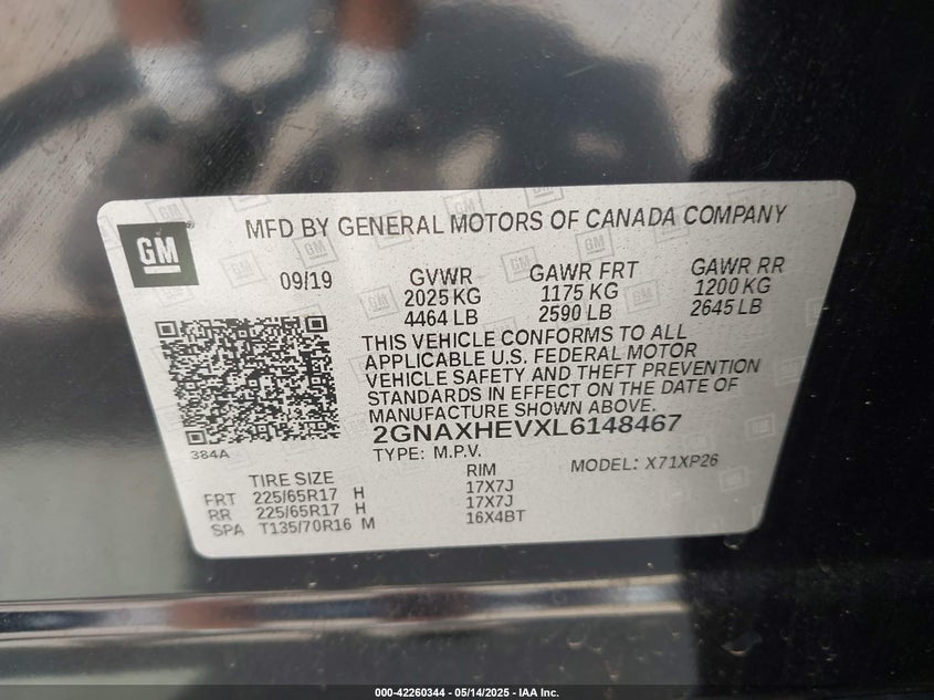 2020 CHEVROLET EQUINOX FWD LS - 2GNAXHEVXL6148467