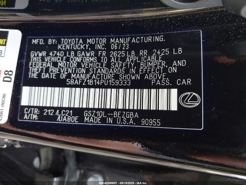 2023 Lexus ES 350 - 58AFZ1B14PU159333