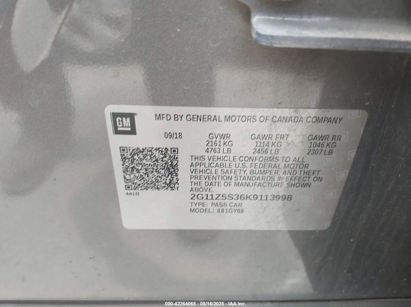 2019 CHEVROLET IMPALA LT - 2G11Z5S36K9113998