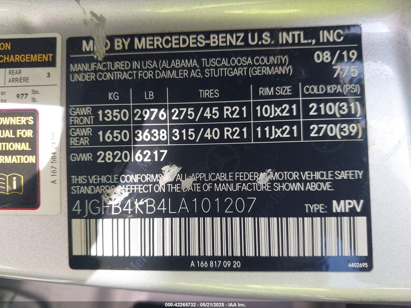 2020 MERCEDES-BENZ GLE 350 4MATIC - 4JGFB4KB4LA101207