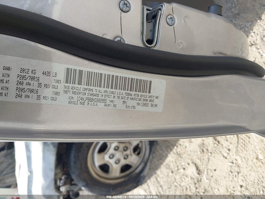 2017 JEEP PATRIOT SPORT FWD - 1C4NJPBB8HD202955