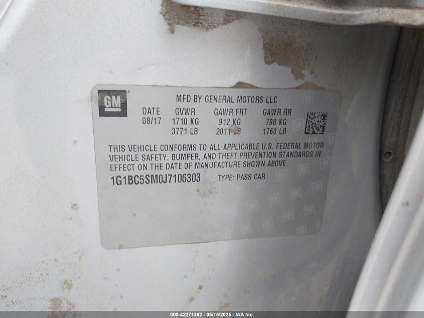 2018 CHEVROLET CRUZE LS AUTO - 1G1BC5SM0J7106303