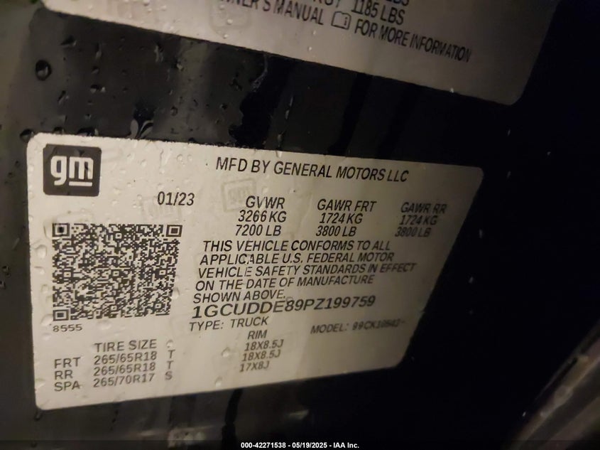 2023 CHEVROLET SILVERADO 1500 4WD  STANDARD BED LT - 1GCUDDE89PZ199759