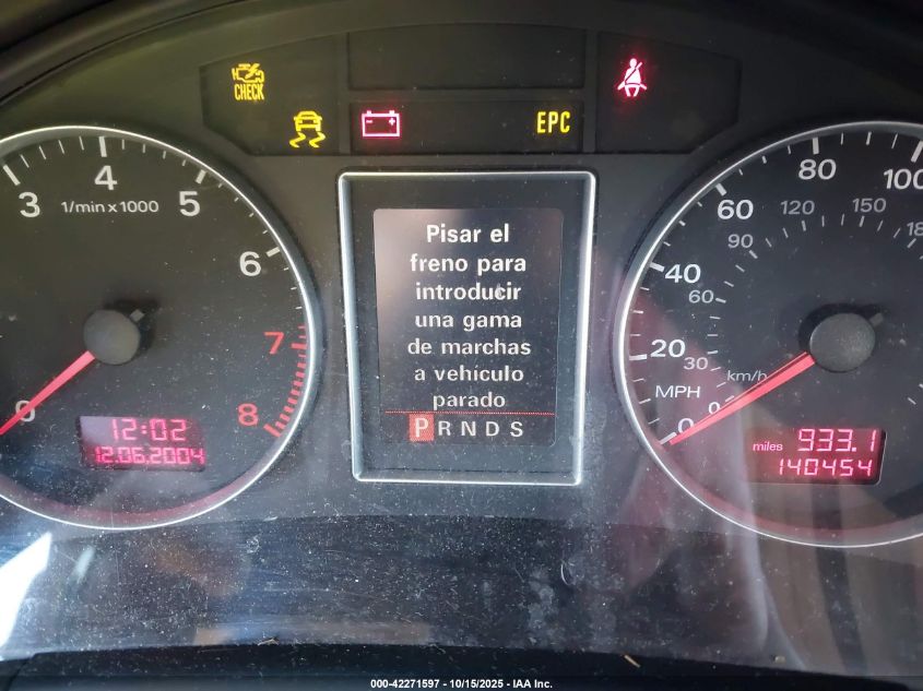 2005 Audi A4 3.2 VIN: WAUDG68E35A508395 Lot: 42271597