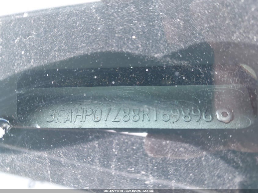 2008 FORD FUSION VIN: 3FAHP07Z88R169896