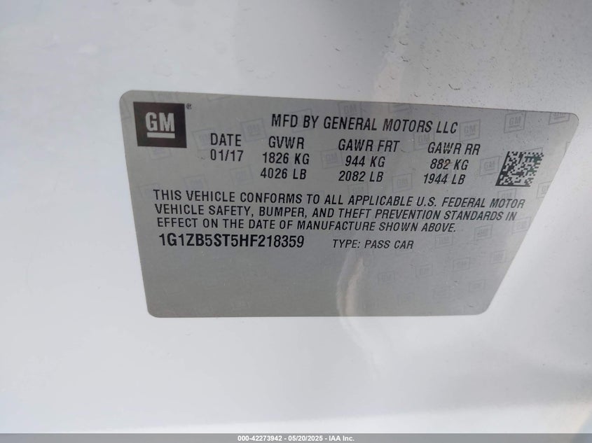 2017 CHEVROLET MALIBU LS - 1G1ZB5ST5HF218359