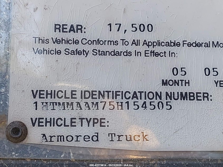 2005 International 4000 4300 VIN: 1HTMMAAM75H154505 Lot: 42275614