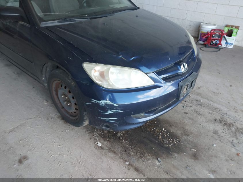 2005 Honda Civic Lx VIN: JHMES16505S005377 Lot: 42275633