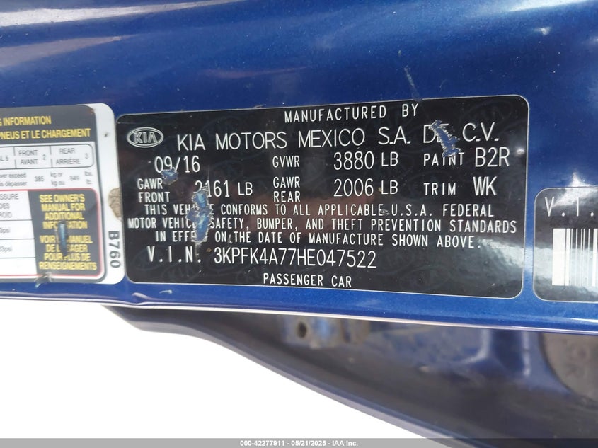 2017 KIA FORTE LX - 3KPFK4A77HE047522