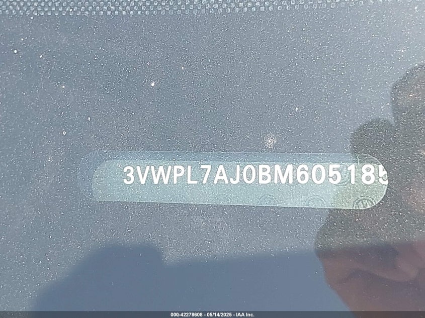 2011 VOLKSWAGEN JETTA SPORTWAGEN VIN: 3VWPL7AJ0BM605185
