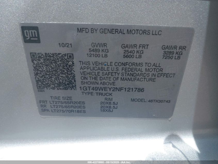 2021 GMC Sierra 3500hd - 1GT49WEY4MF121786