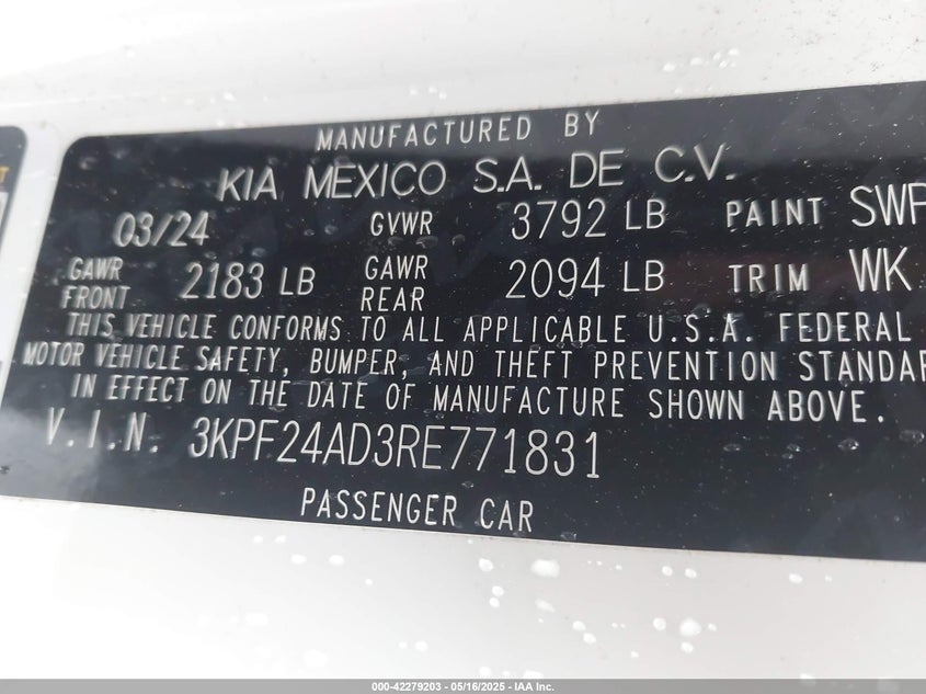 2024 KIA FORTE LX/LXS - 3KPF24AD3RE771831