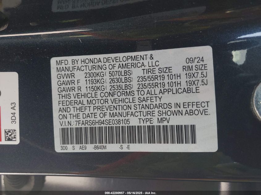 2025 Honda CR-V - 7FARS6H94SE038105