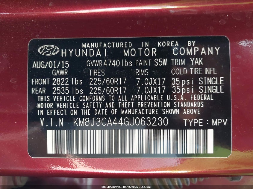 2016 HYUNDAI TUCSON SE - KM8J3CA44GU063230