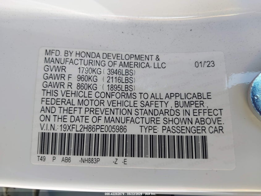 2023 HONDA CIVIC SPORT - 19XFL2H86PE005986