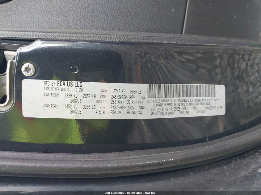 2020 CHRYSLER PACIFICA RED S EDITION - 2C4RC1GG1LR195995