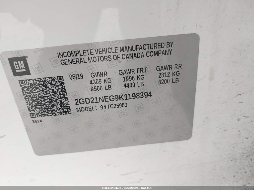 2019 GMC SIERRA 2500HD - 2GD21NEG9K1198394