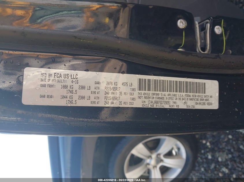 2016 JEEP PATRIOT SPORT - 1C4NJRBB7GD729251