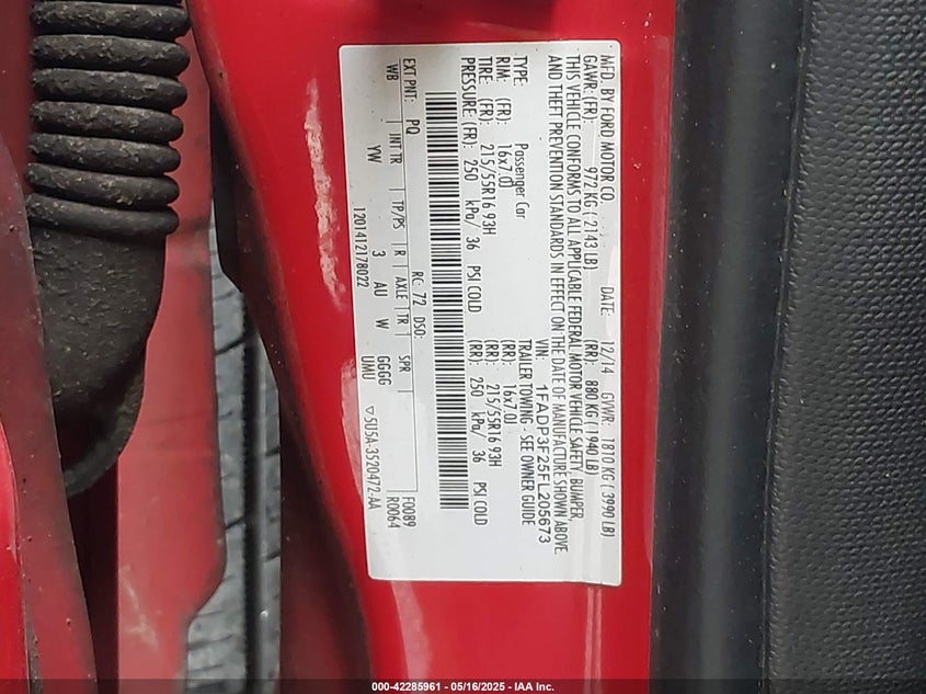 2015 FORD FOCUS SE - 1FADP3F25FL205673