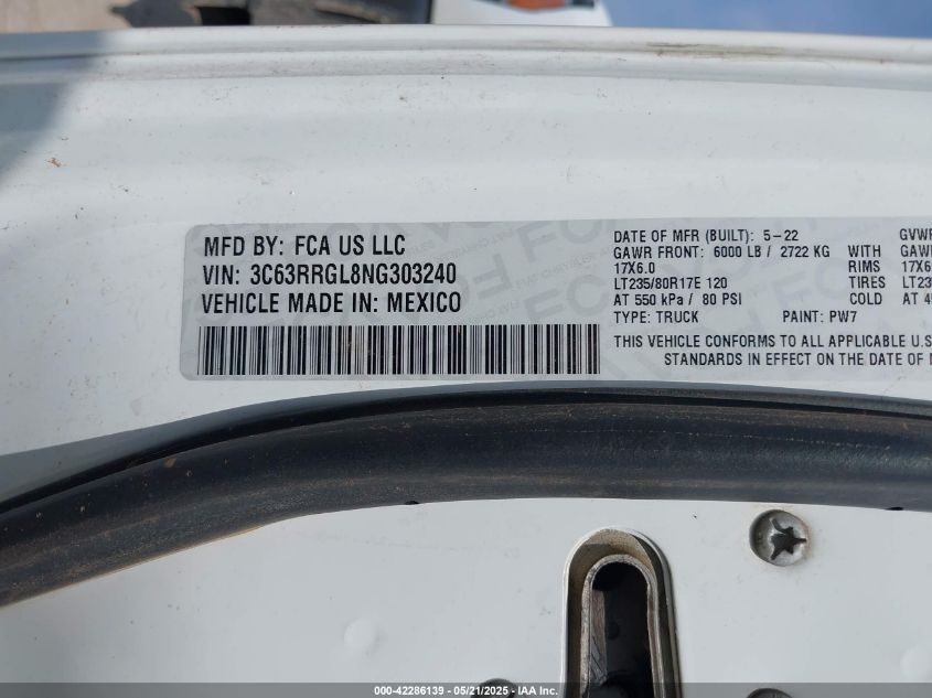 2022 Ram 3500 - 3C63RRGL8NG303240
