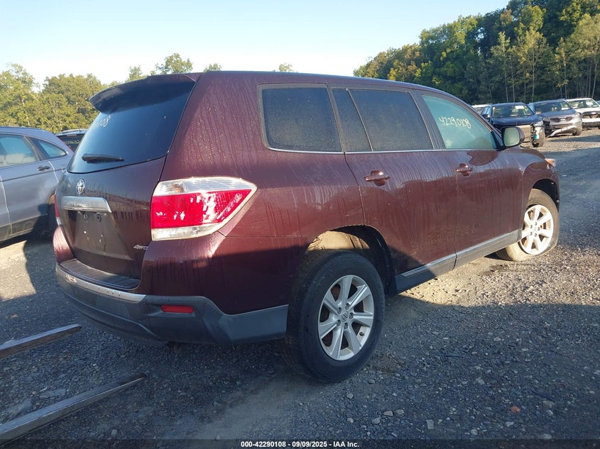 Vin: 5tdbk3eh9cs118858, lot: 42782296, toyota highlander base v6 20124