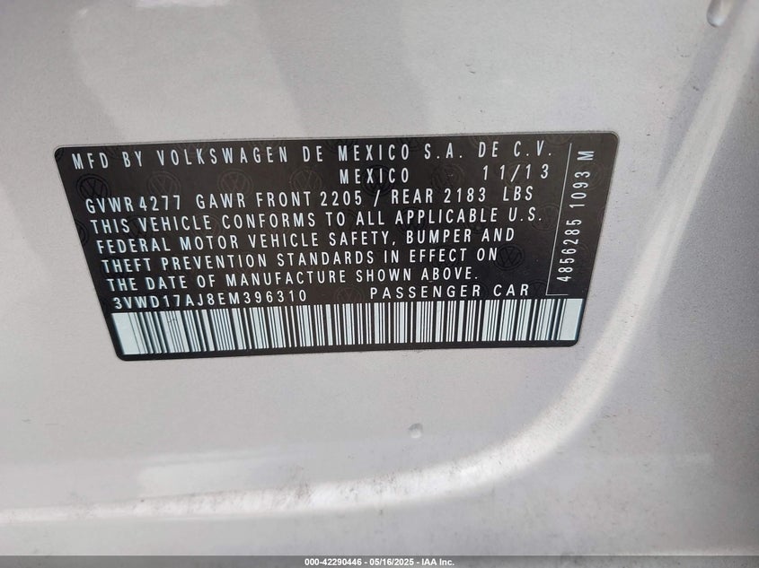 2014 VOLKSWAGEN JETTA 1.8T SE - 3VWD17AJ8EM396310