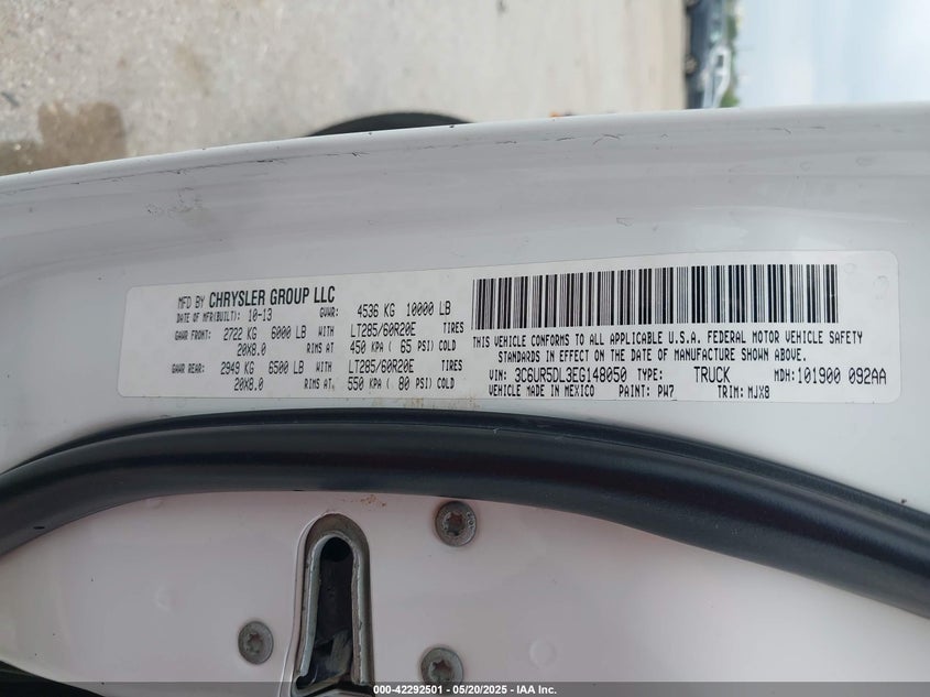 2014 RAM 2500 LONE STAR - 3C6UR5DL3EG148050