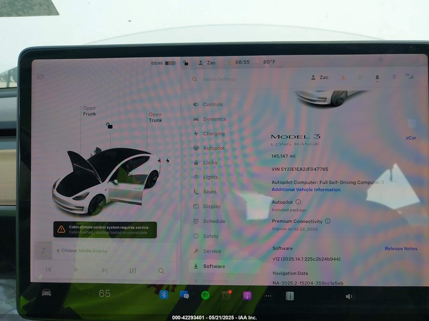 2018 TESLA MODEL 3 VIN: 5YJ3E1EA2JF047765