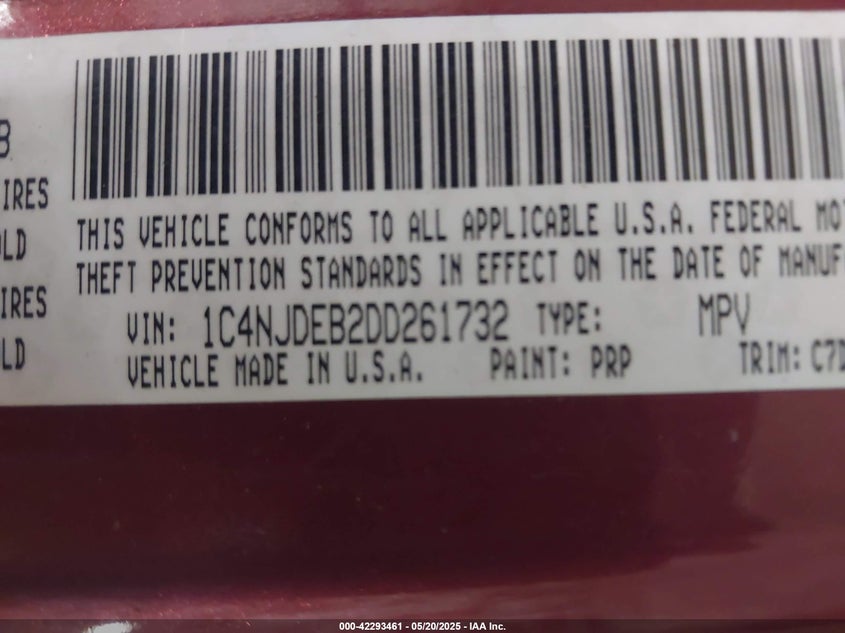 2013 JEEP COMPASS LATITUDE - 1C4NJDEB2DD261732