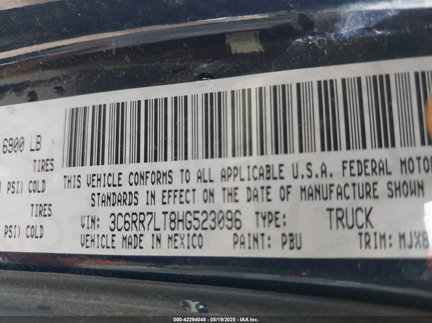 2017 RAM 1500 BIG HORN  4X4 5'7 BOX - 3C6RR7LT8HG523096