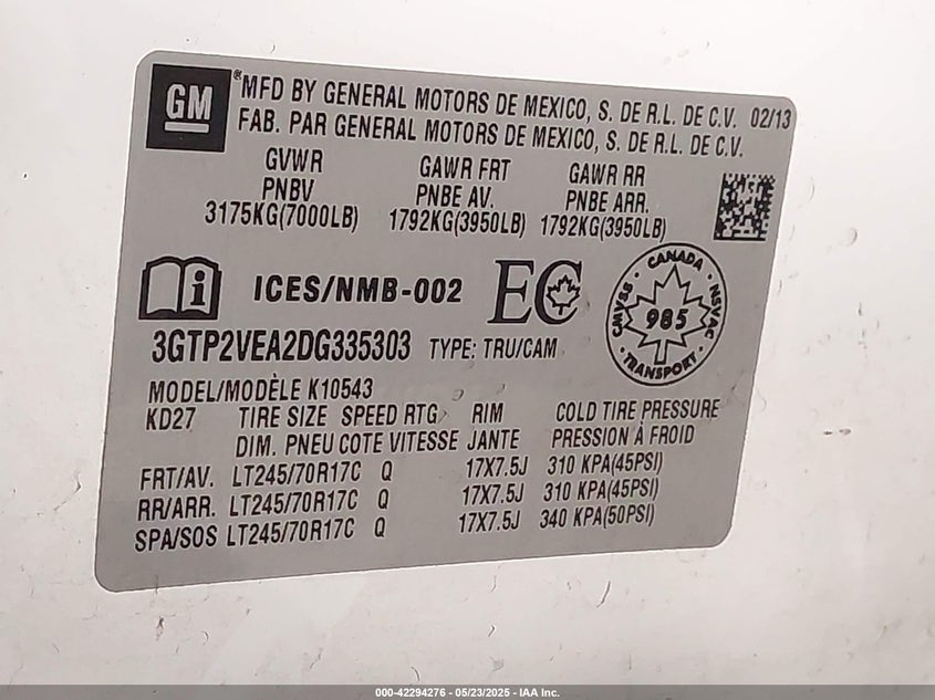 2013 GMC SIERRA 1500 SLE - 3GTP2VEA2DG335303