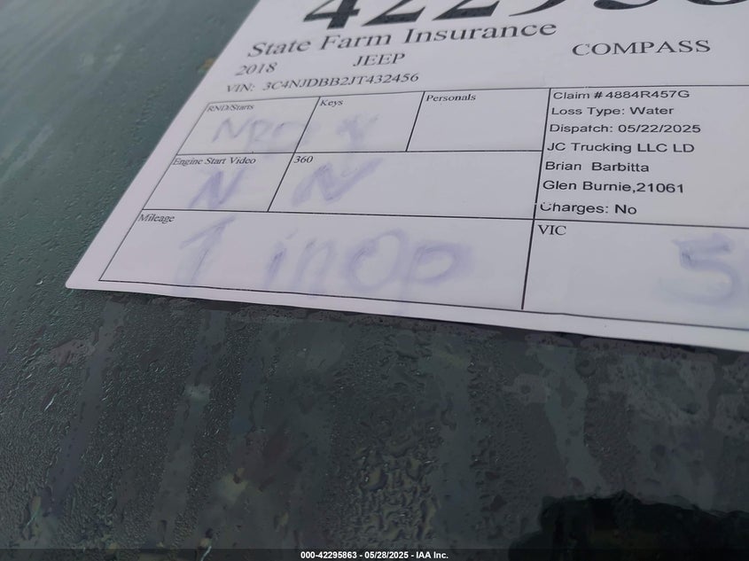 2018 JEEP COMPASS LATITUDE 4X4 - 3C4NJDBB2JT432456