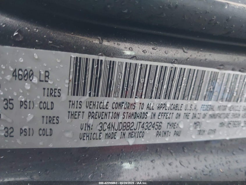 2018 JEEP COMPASS LATITUDE 4X4 - 3C4NJDBB2JT432456