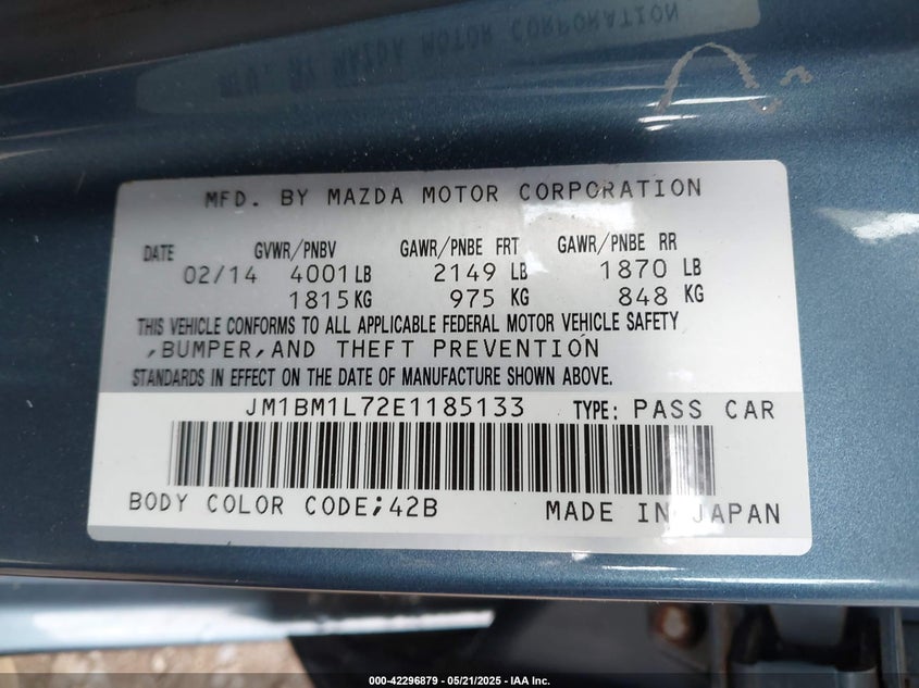2014 MAZDA MAZDA3 I TOURING - JM1BM1L72E1185133