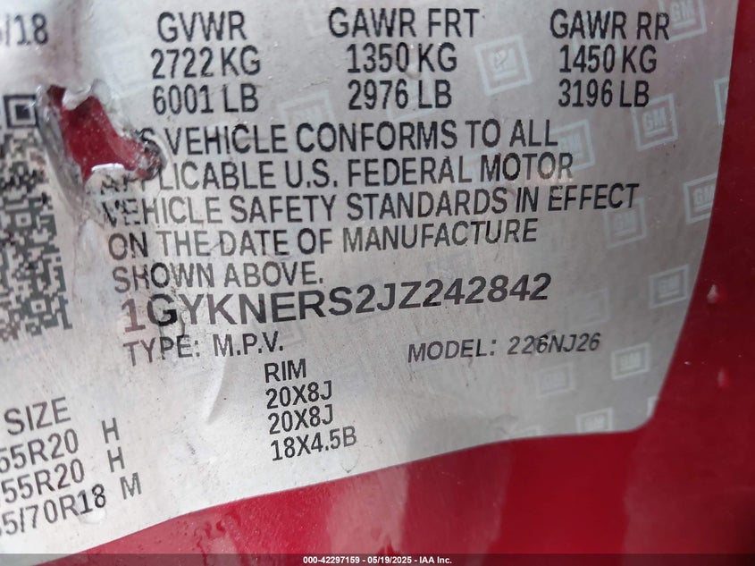 2018 CADILLAC XT5 PREMIUM LUXURY - 1GYKNERS2JZ242842