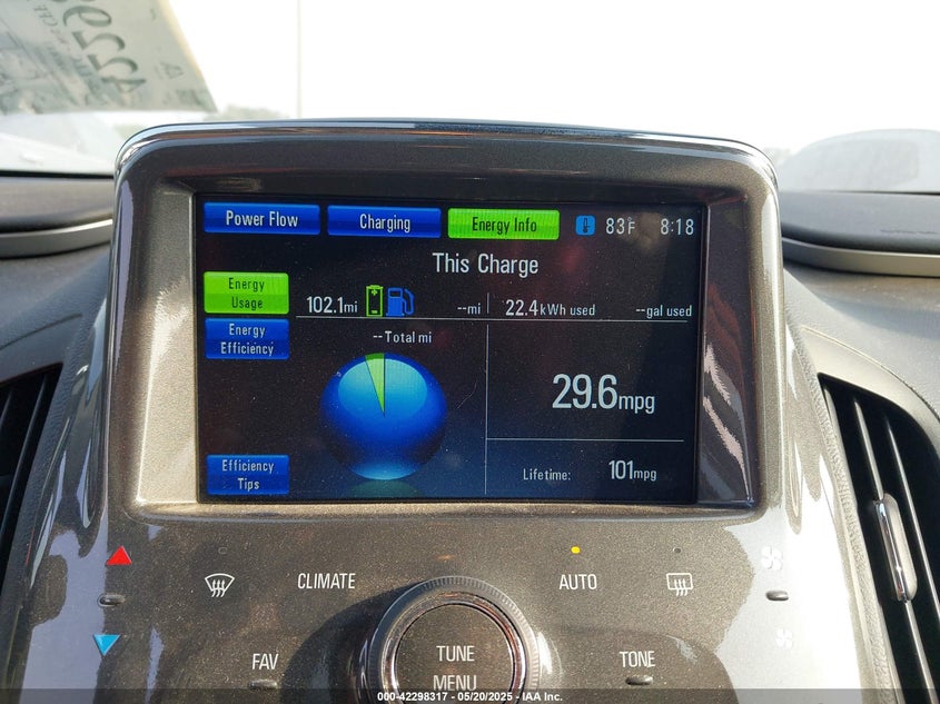 2012 CHEVROLET VOLT VIN: 1G1RD6E48CU103327