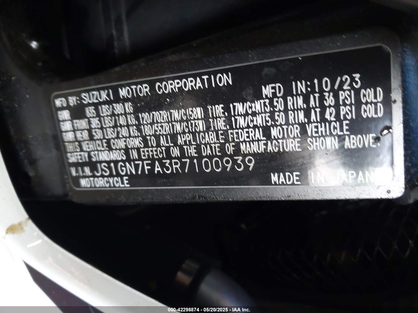 2024 SUZUKI GSX-R600 - JS1GN7FA3R7100939