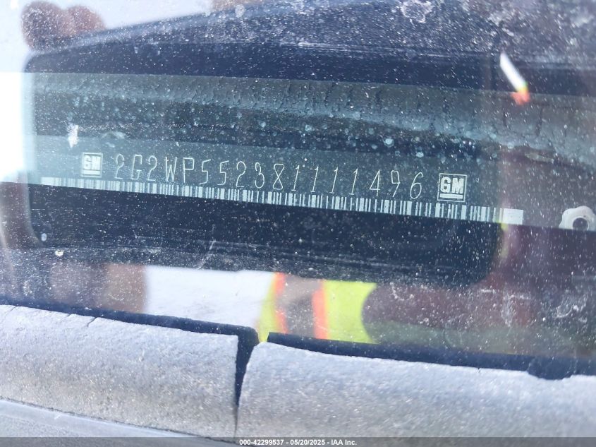 2008 Pontiac Grand Prix VIN: 2G2WP552381111496 Lot: 42299537