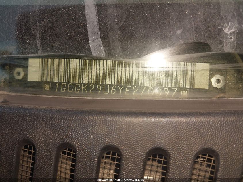 2000 Chevrolet Silverado 2500 Ls VIN: 1GCGK29U6YE270097 Lot: 42299807