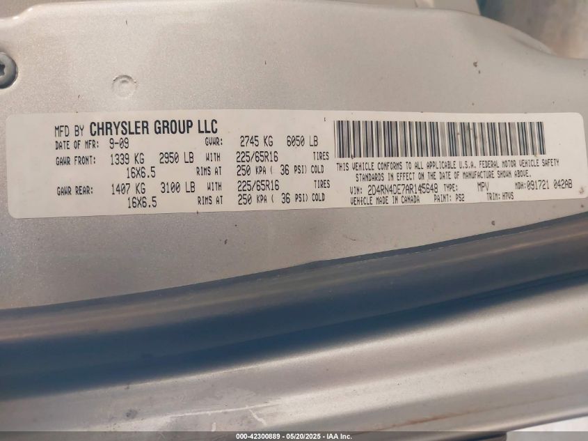 2010 Dodge Grand Caravan Se VIN: 2D4RN4DE7AR145648 Lot: 42300889