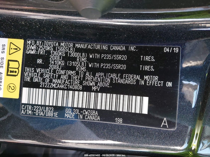 2019 LEXUS RX 350 - 2T2ZZMCA4KC140808